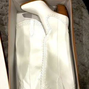 Finley White Pointed-Toe Knee-High Boots. Brand new!